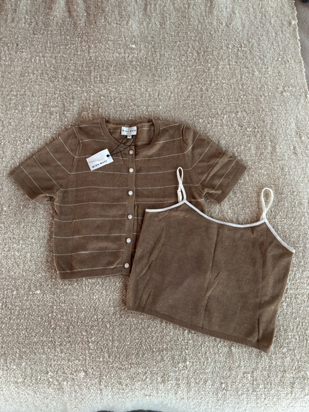 NWT Linen Blend Cardigan Set